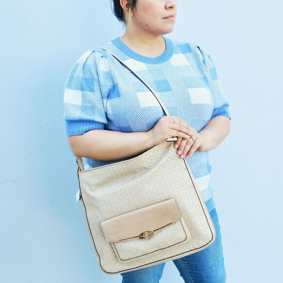 NWT Coach Turnlock Two Way Hobo Shoulder Bag Light Khaki - Picture 1 of 12